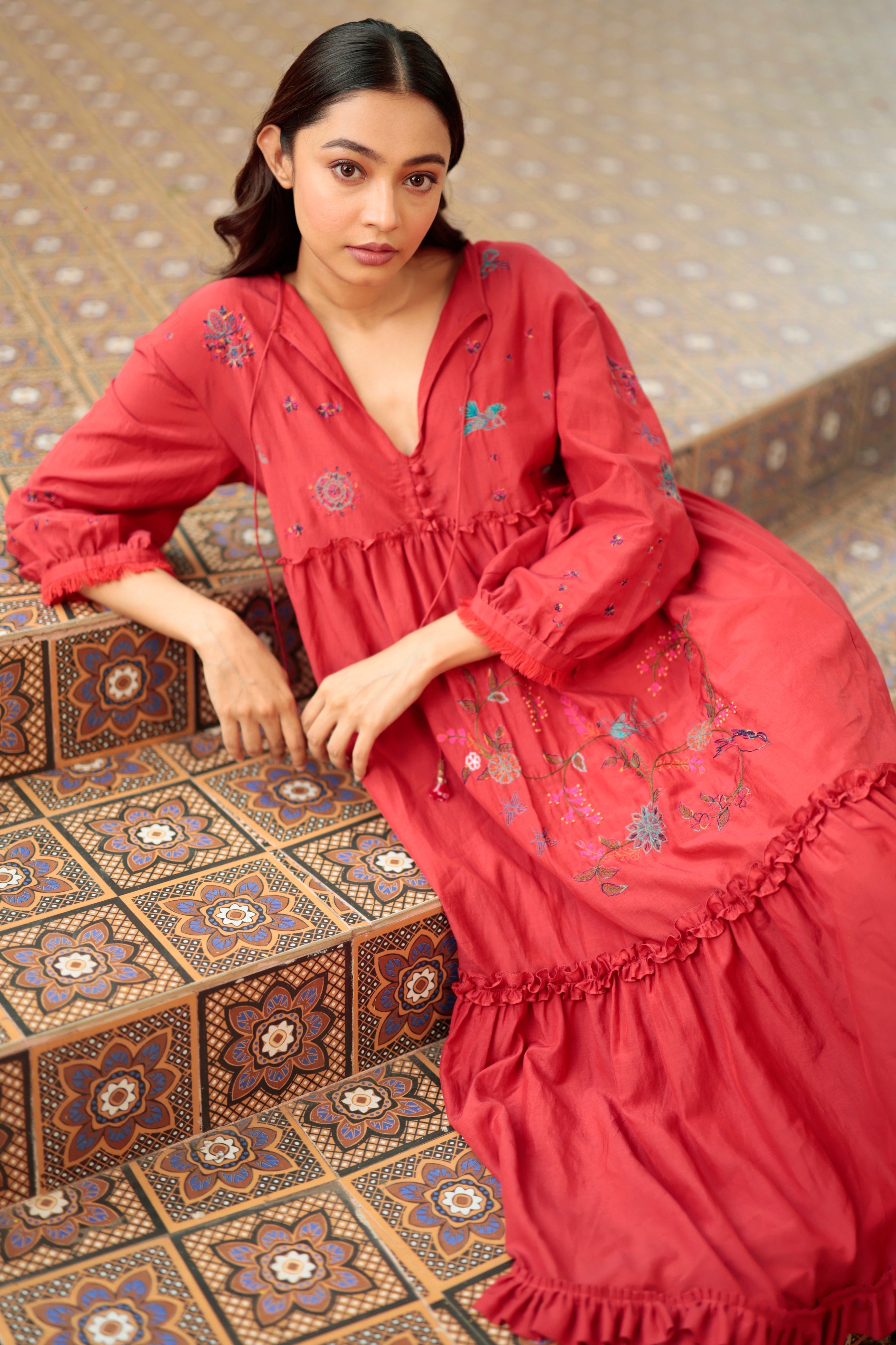 Are Birds, Butterflies, & Insects Really Angels? Hand embroidered dresses with Birds