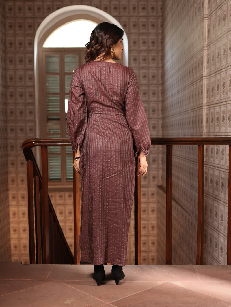 WRAP SILK LONG DRESS