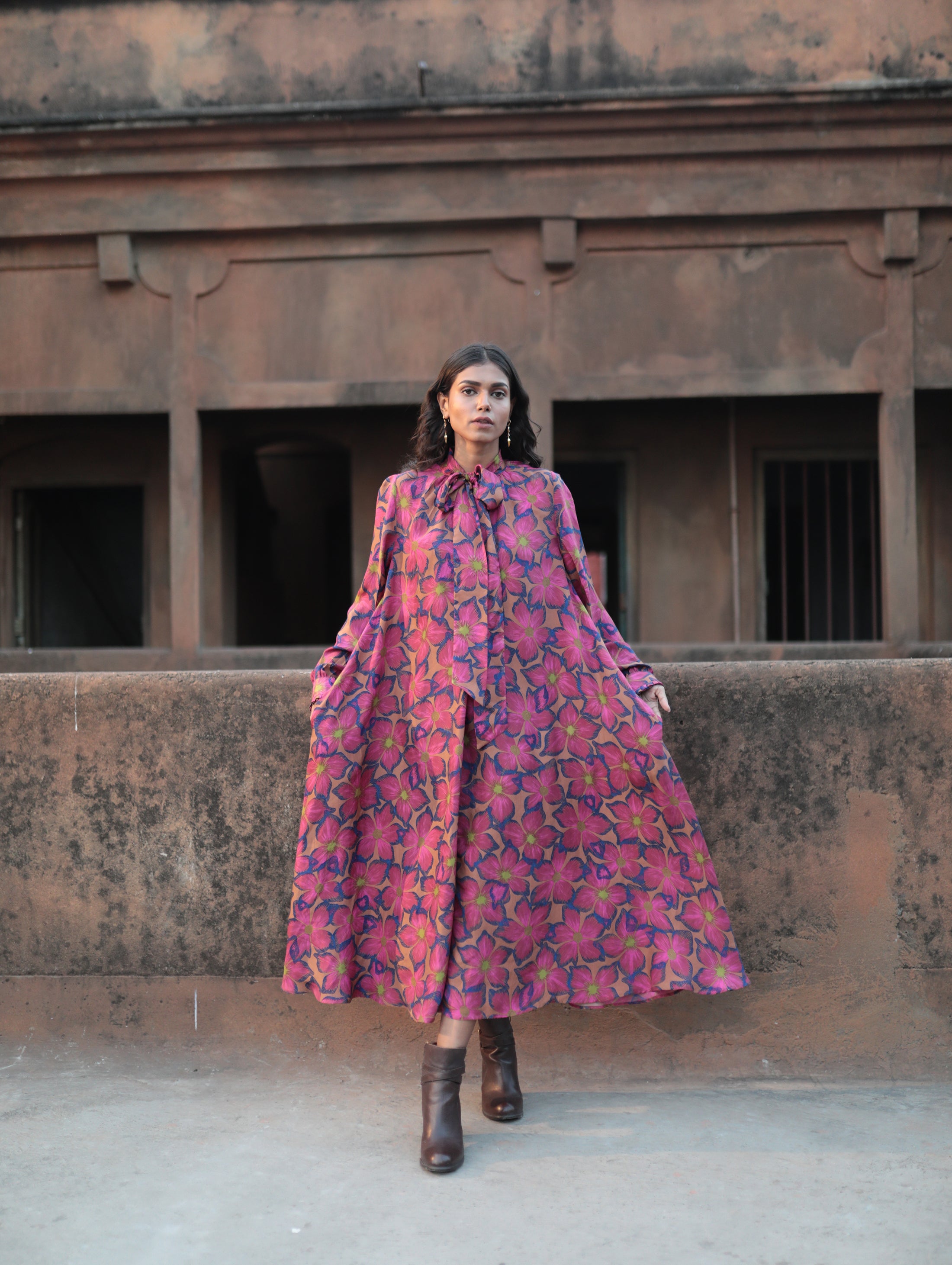 TIE DRESS SILK