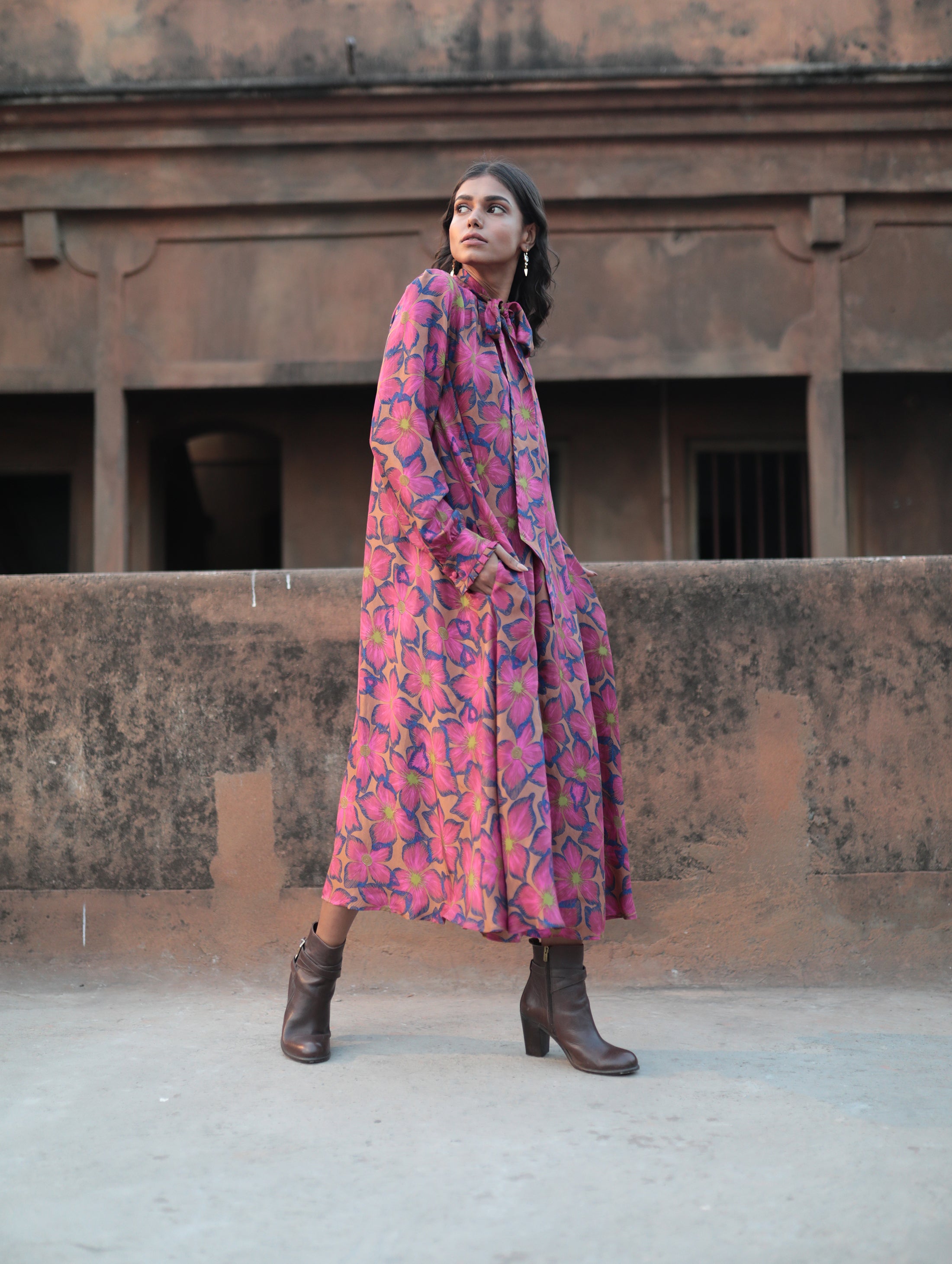 TIE DRESS SILK