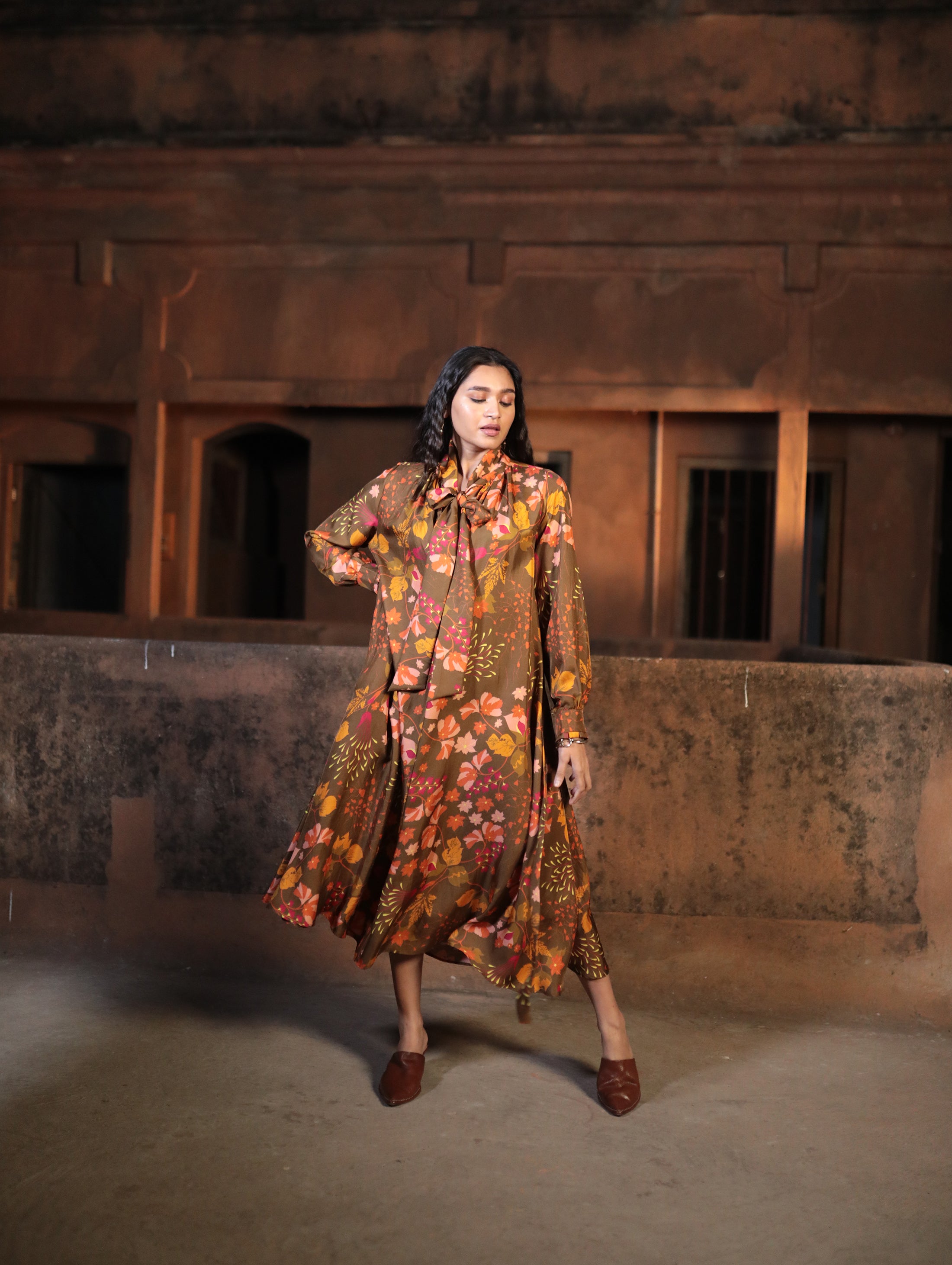 TIE DRESS SILK