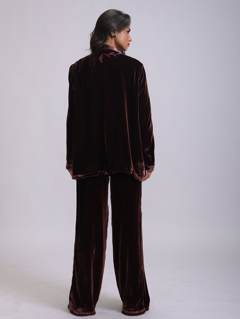 CYRA PANT IN SILK -VELVET