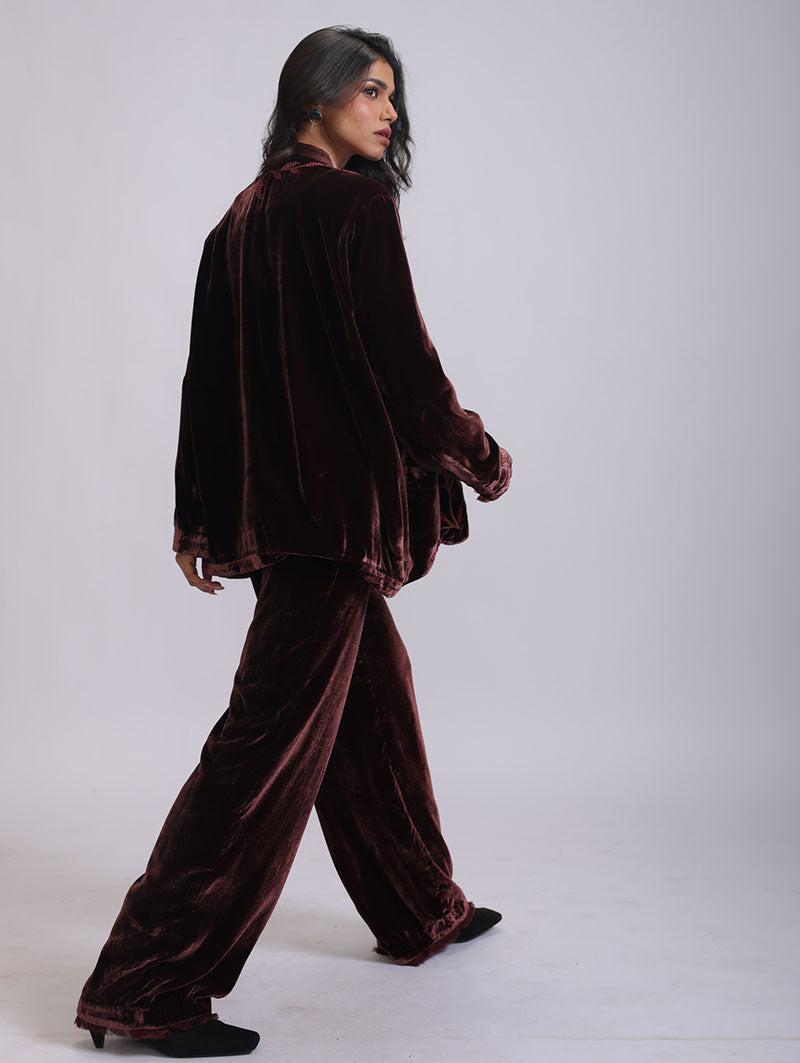 CYRA PANT IN SILK -VELVET