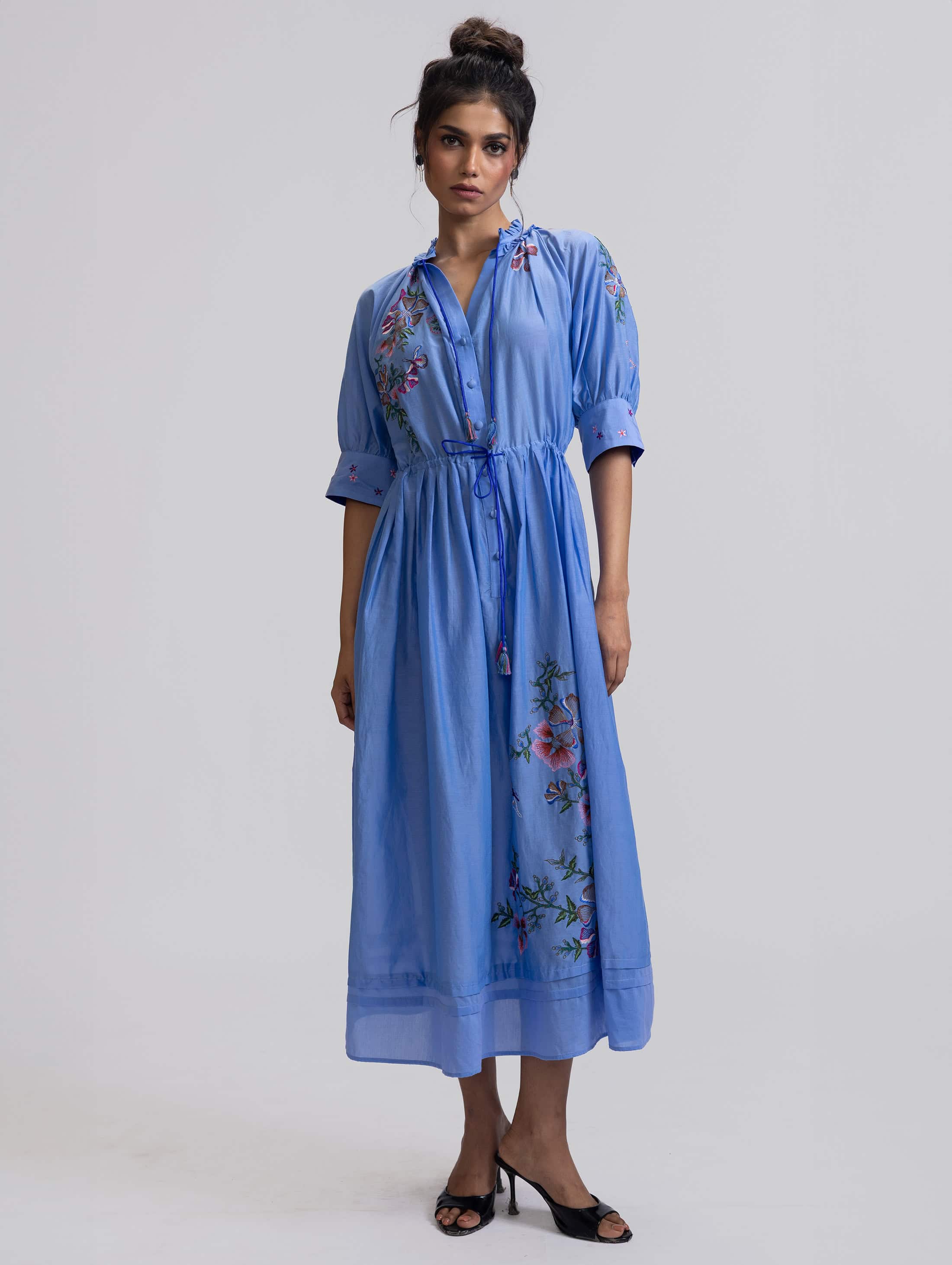 GAVIE DRESS BANGLORE FLOWER EMB