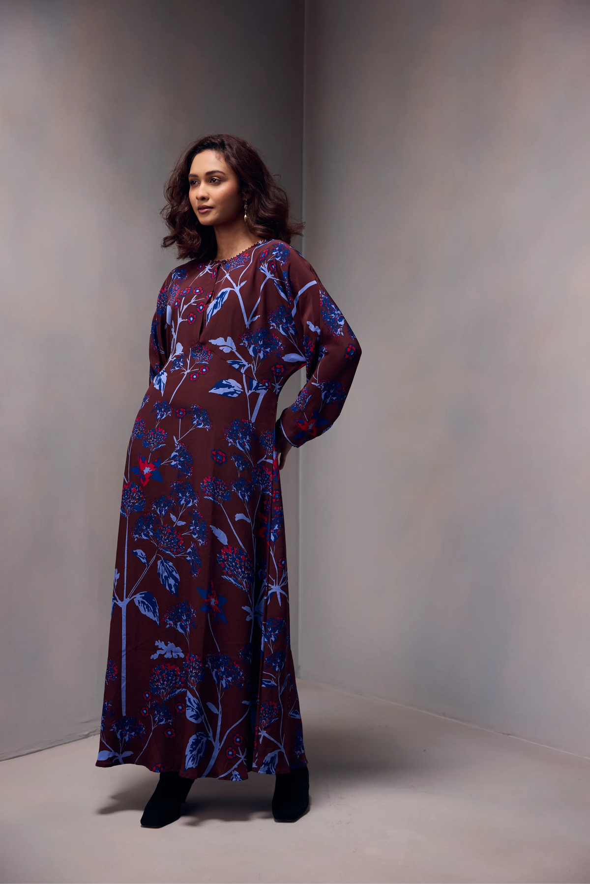 Sevina Dress In Printed Silk
