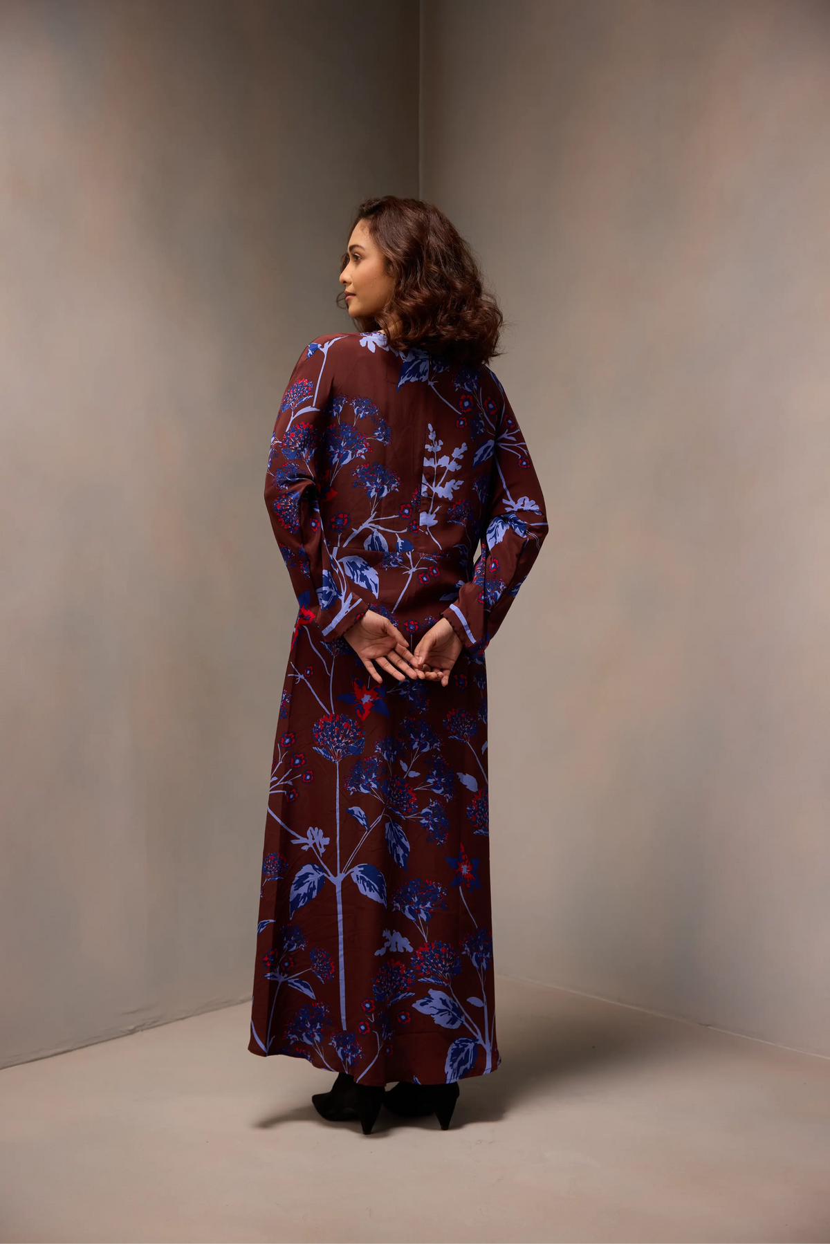 Sevina Dress In Printed Silk