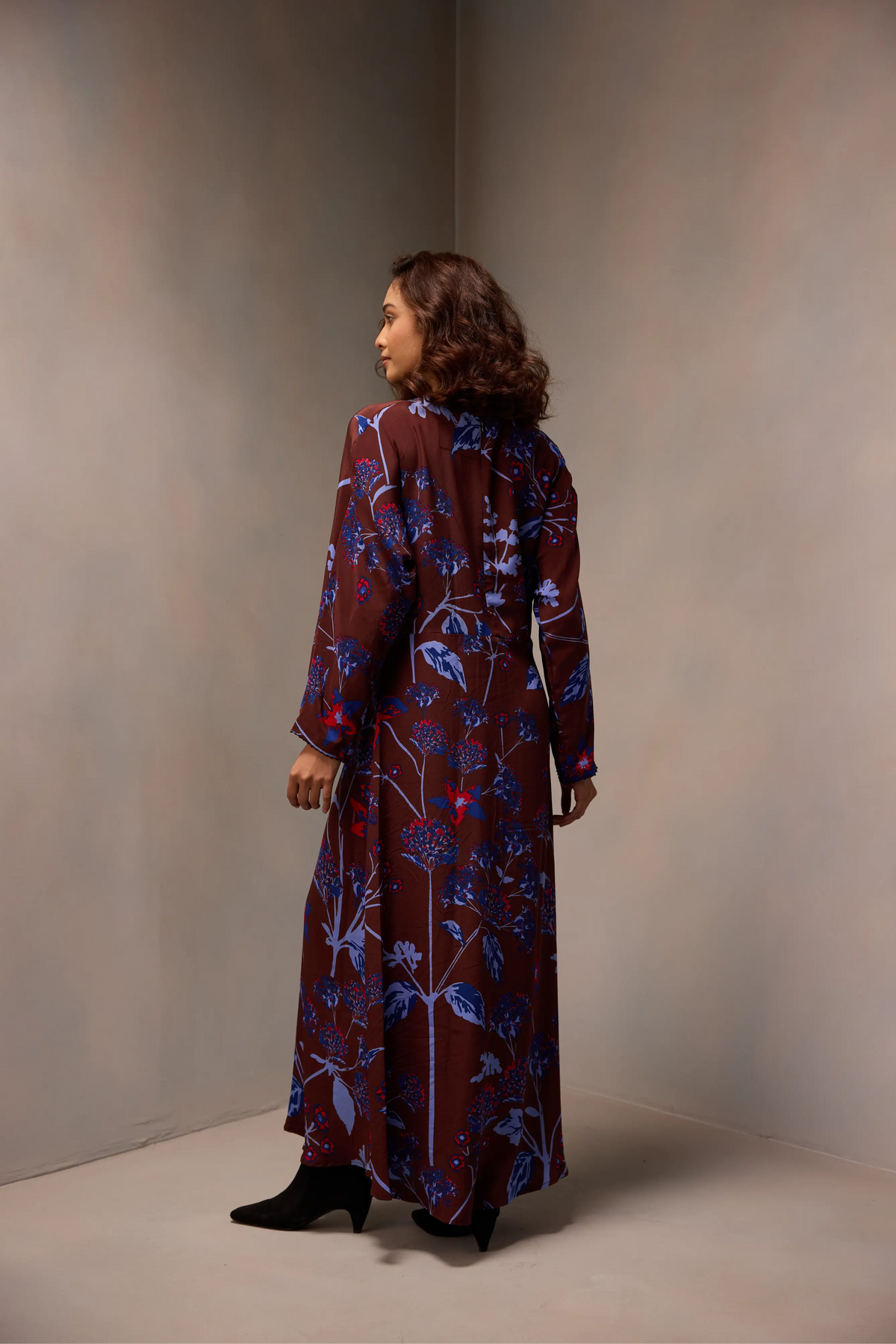 Sevina Dress In Printed Silk