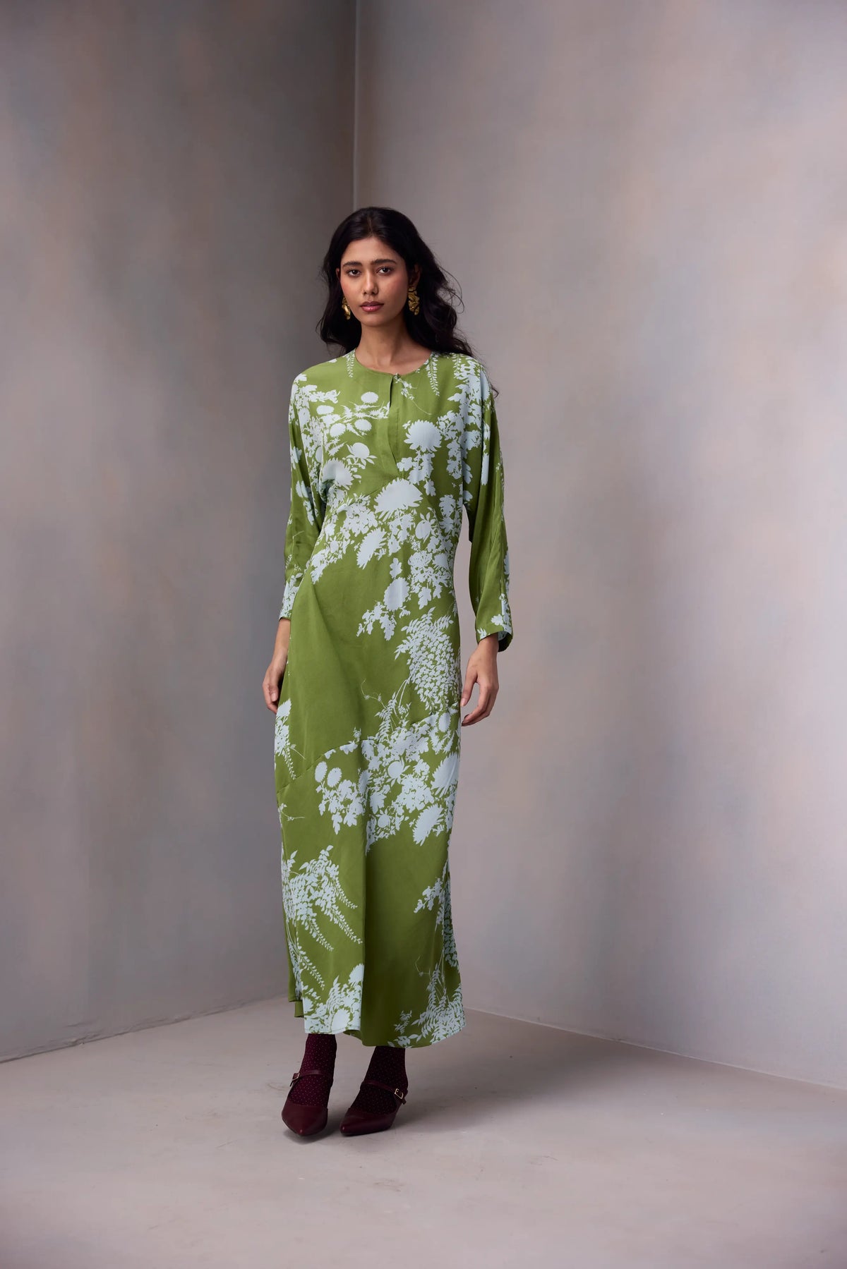 Aleena Dress In Printed Silk