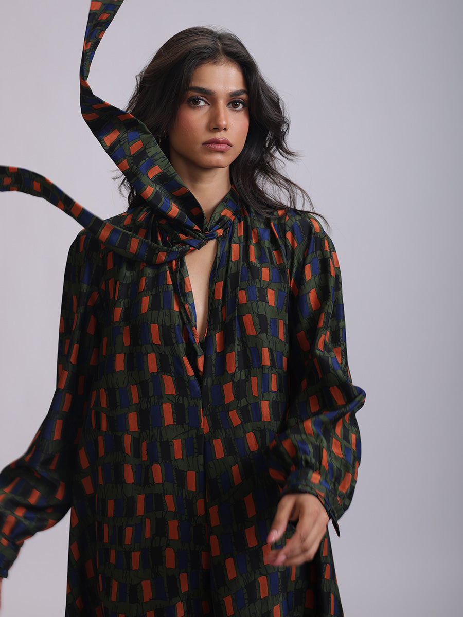 TIE DRESS SILK