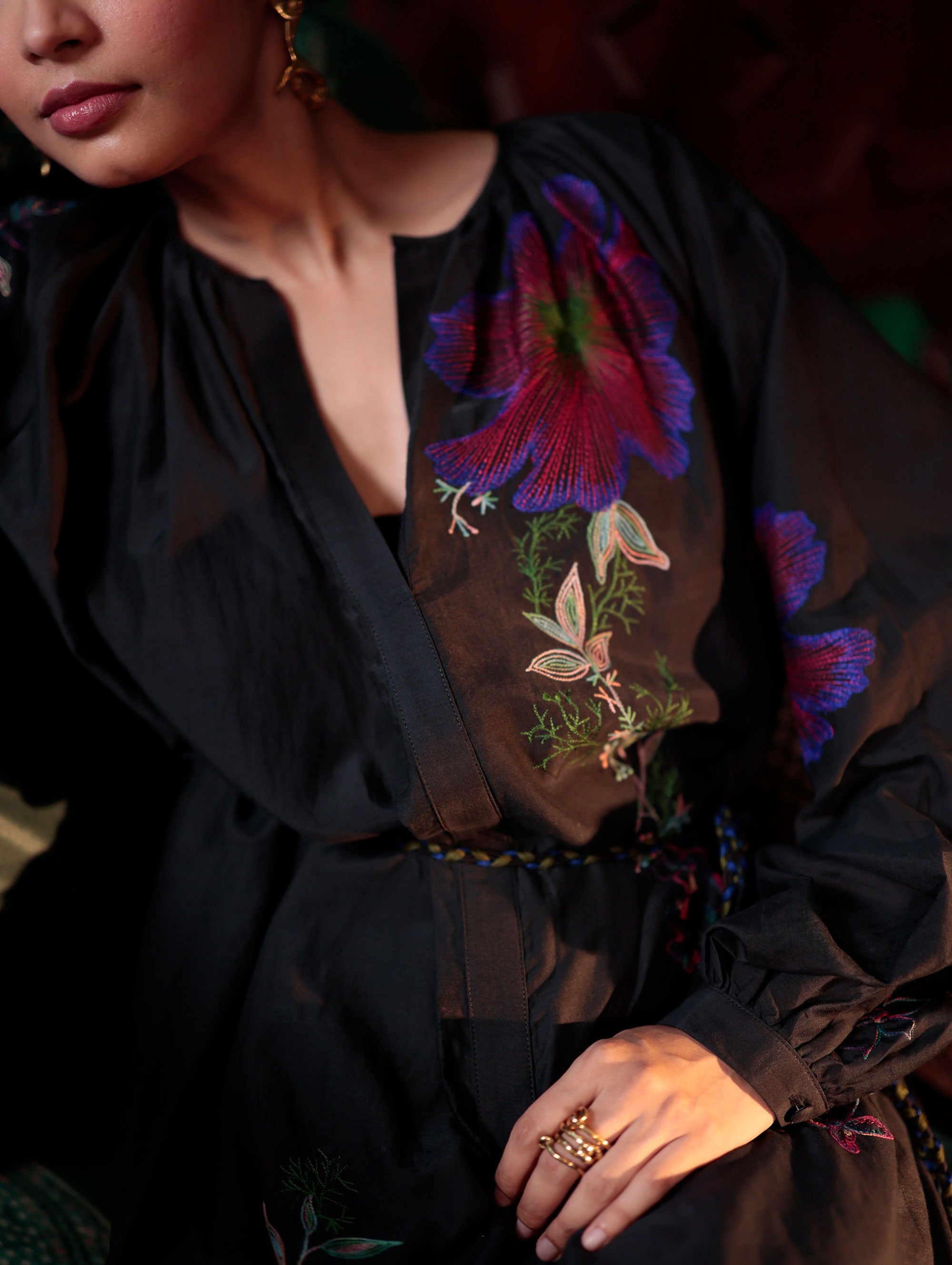 BOHO SHIRT DRESS WITH EMBROIDERY