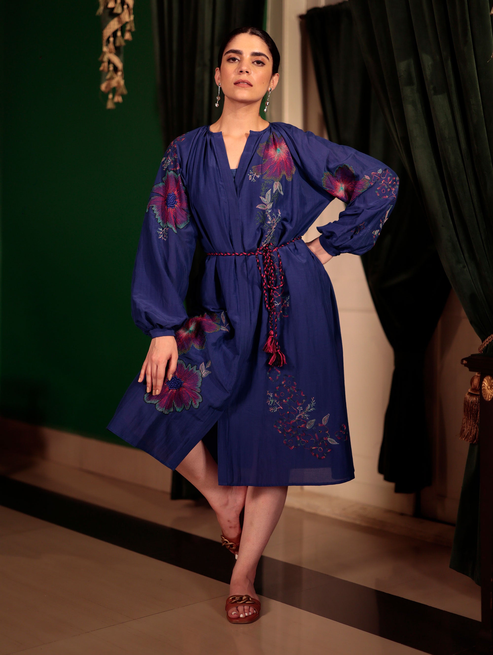 BOHO SHIRT DRESS WITH EMBROIDERY