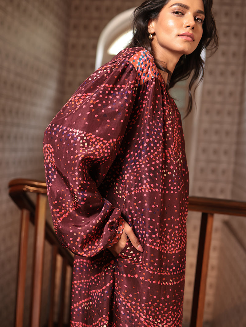 MARGOT LONG SILK DRESS