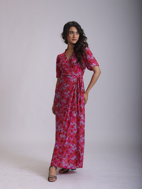 NEW WRAP DRESS SILK