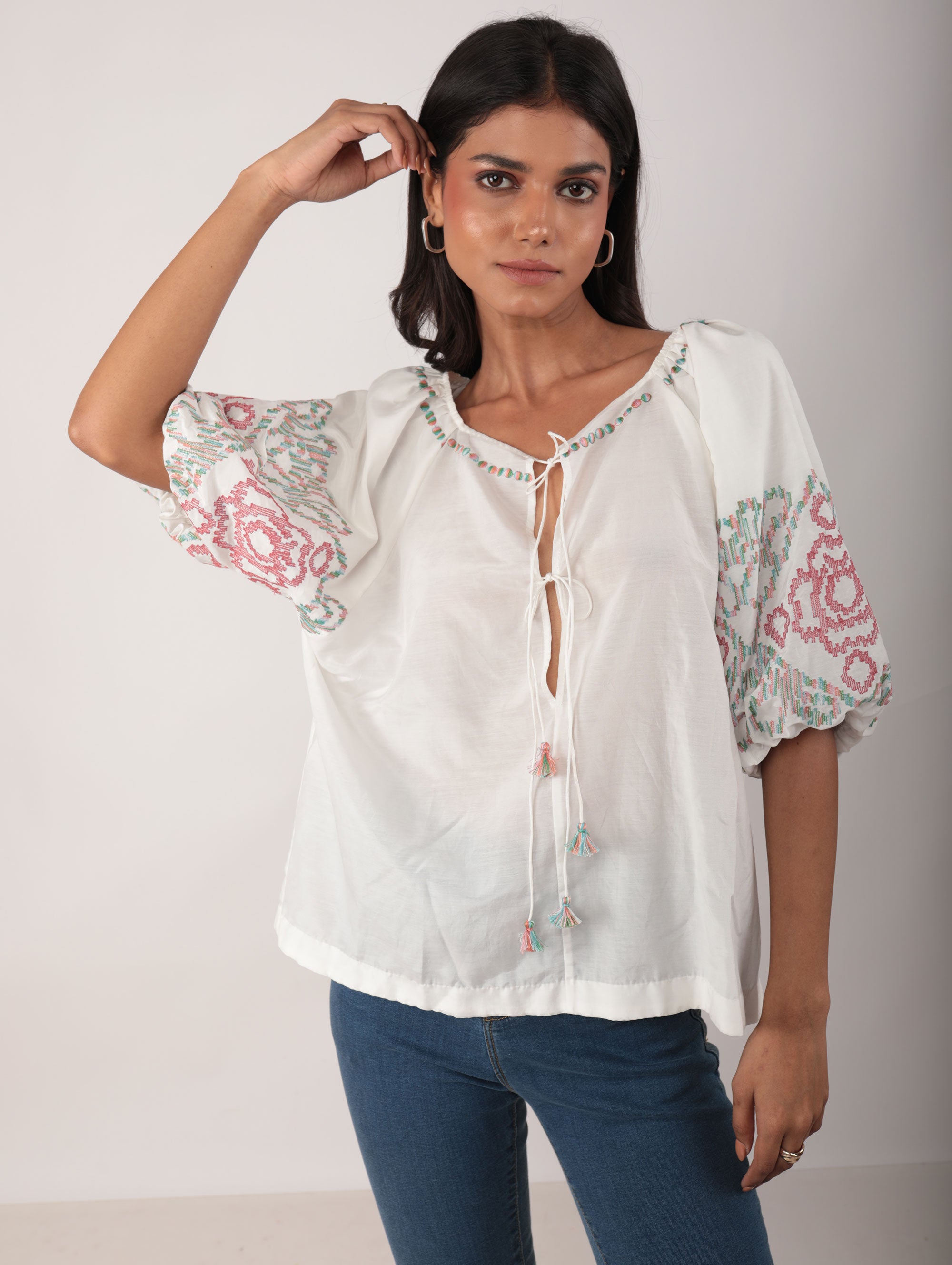 INA BLOUSE WITH EMBROIDERY