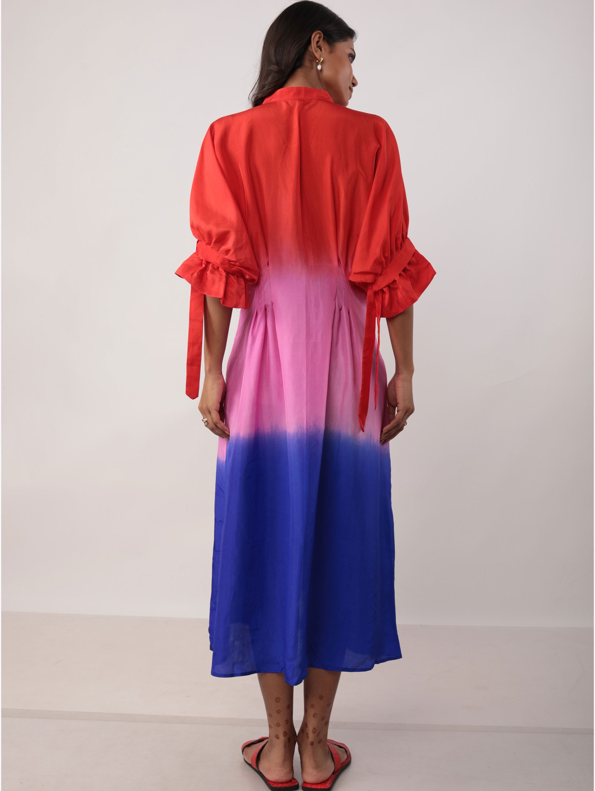 PLEATED MIDI DRESS