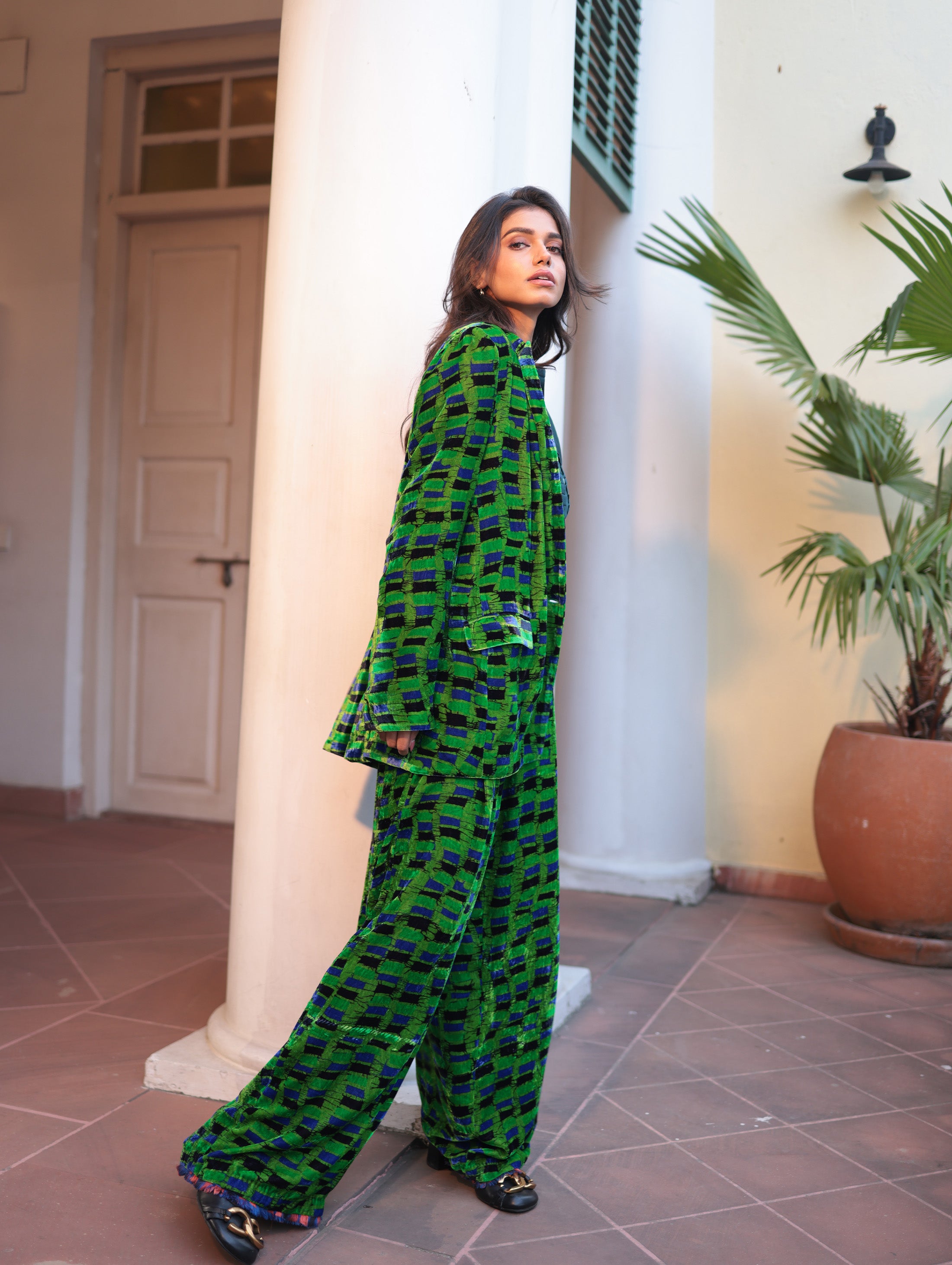 CYRA PANT IN SILK -VELVET