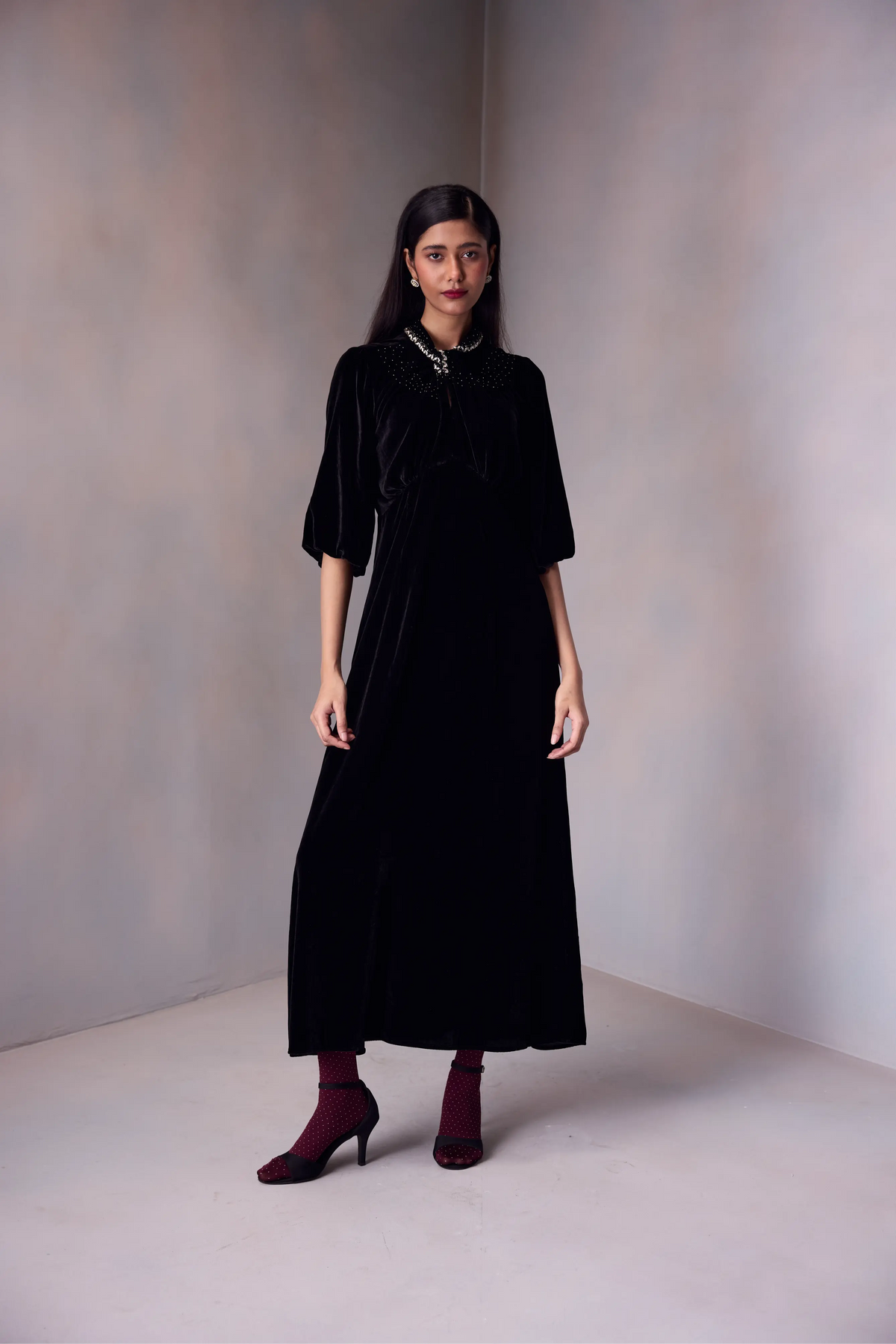 Nikita Dress Marquise Emb In Silk Velvet