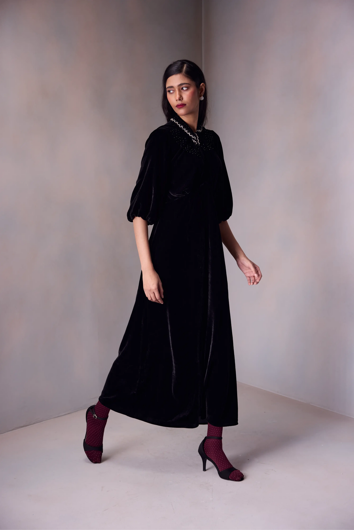 Nikita Dress Marquise Emb In Silk Velvet