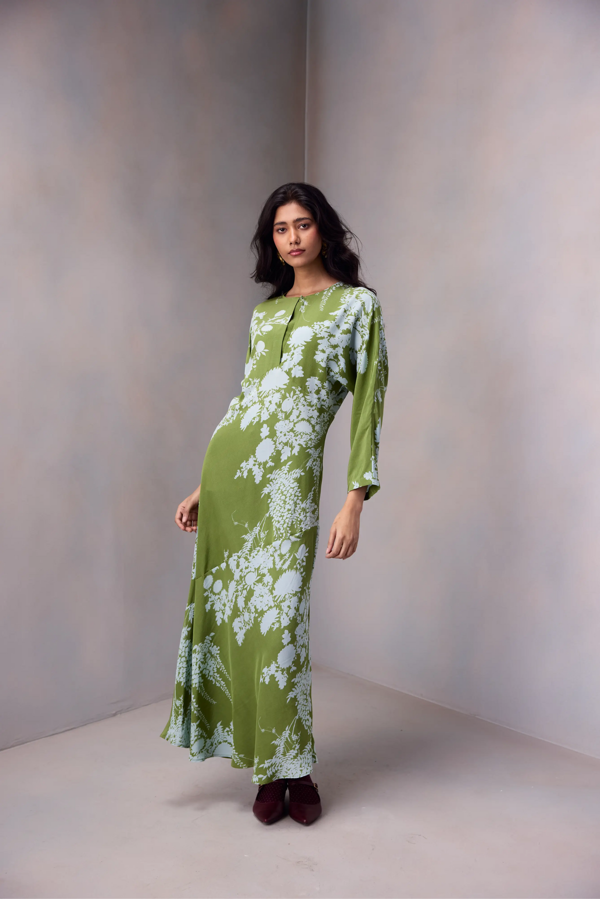 Aleena Dress In Printed Silk