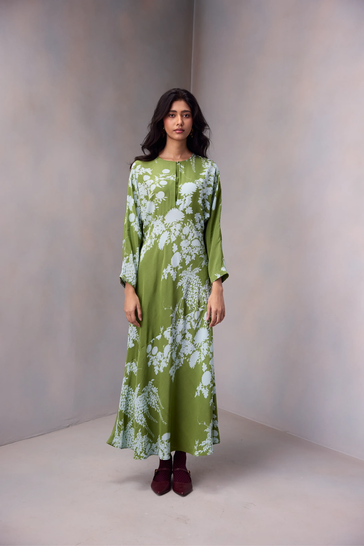 Aleena Dress In Printed Silk