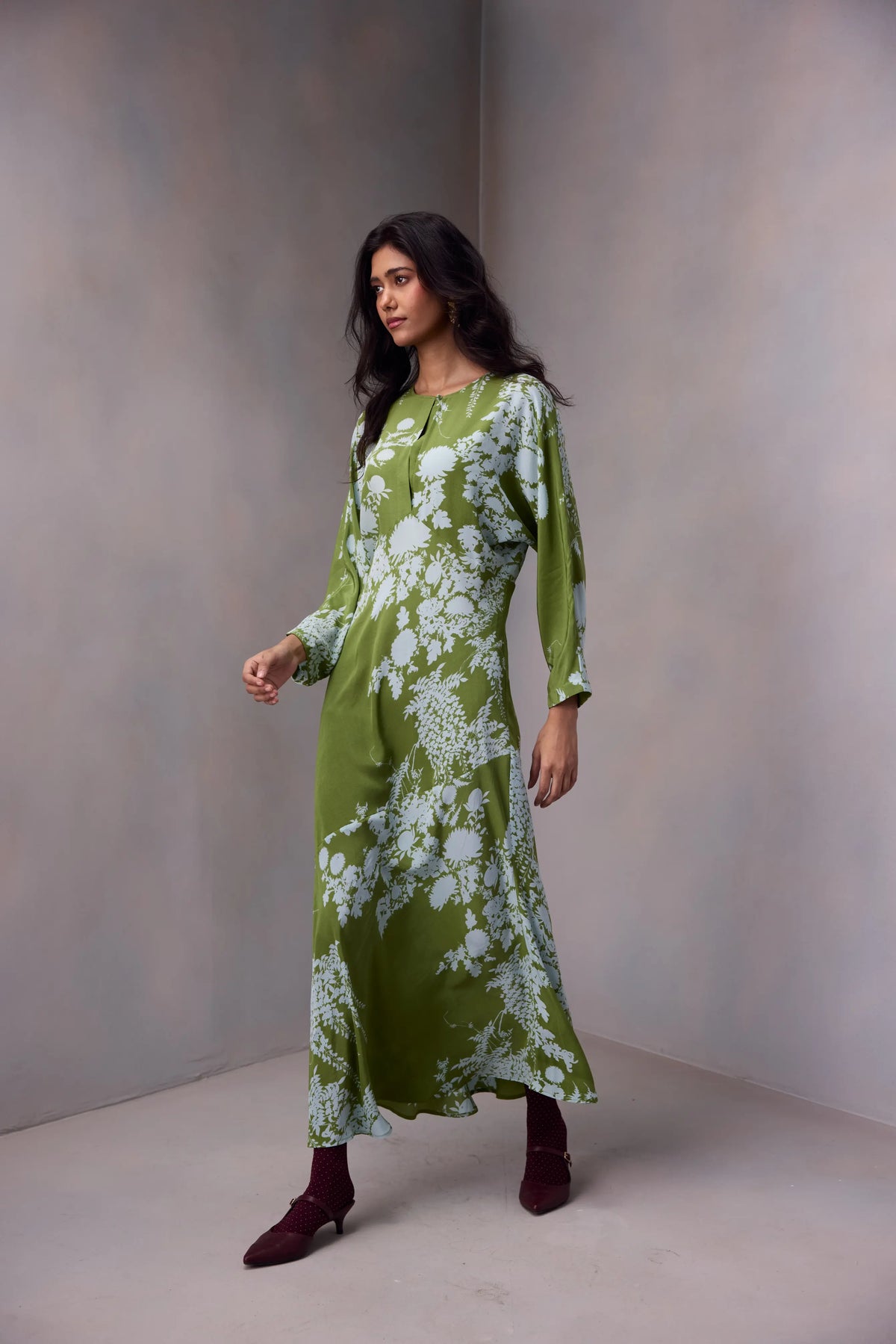 Aleena Dress In Printed Silk