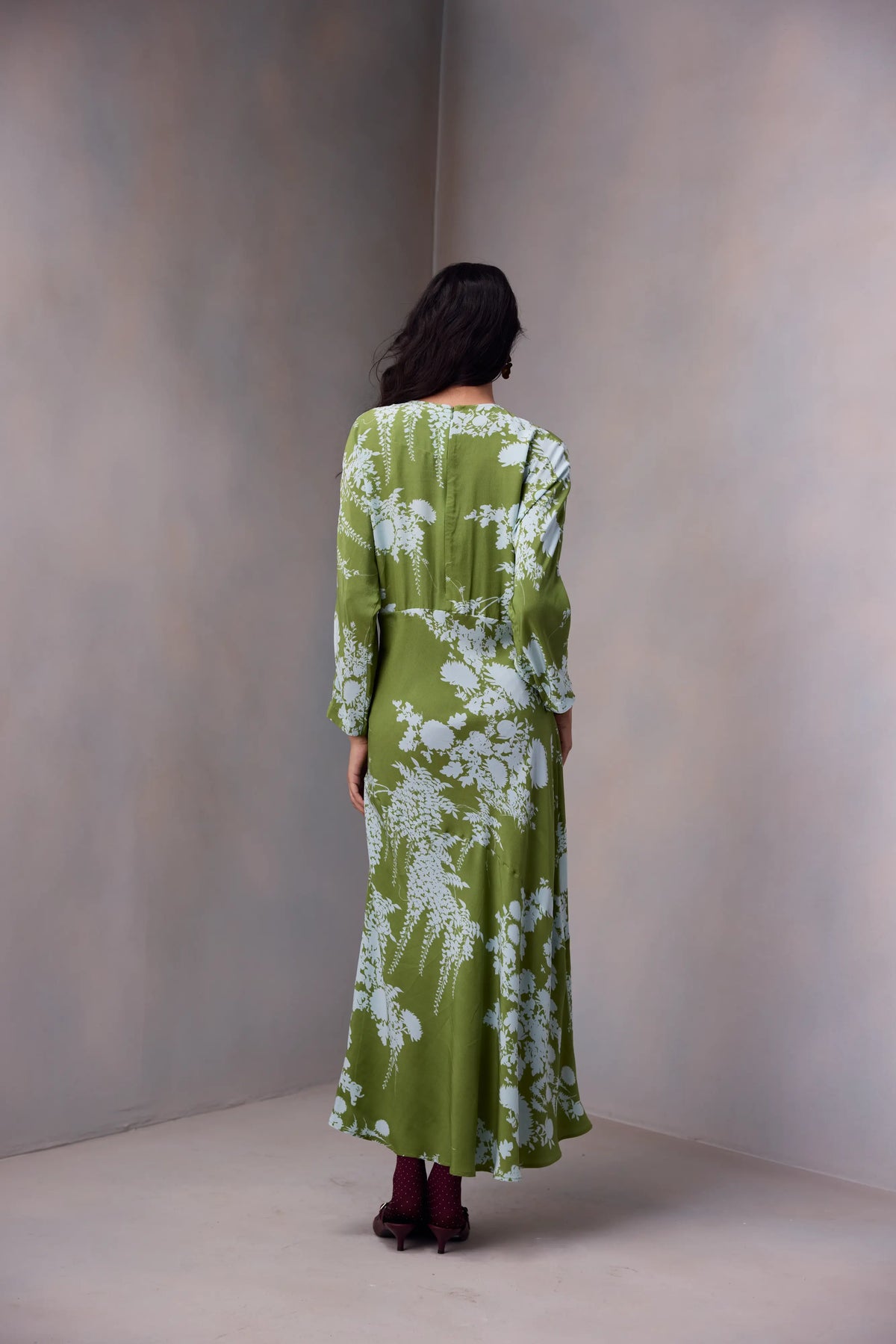 Aleena Dress In Printed Silk