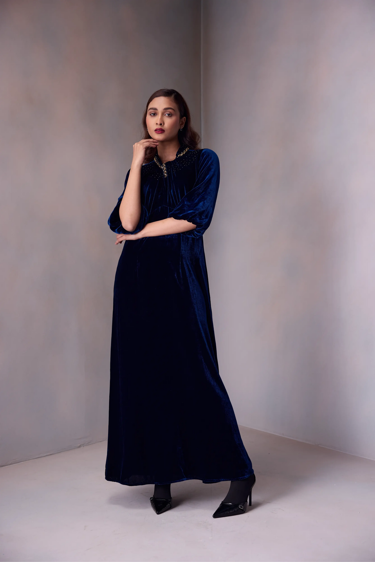 Nikita Dress Marquise Emb In Silk Velvet