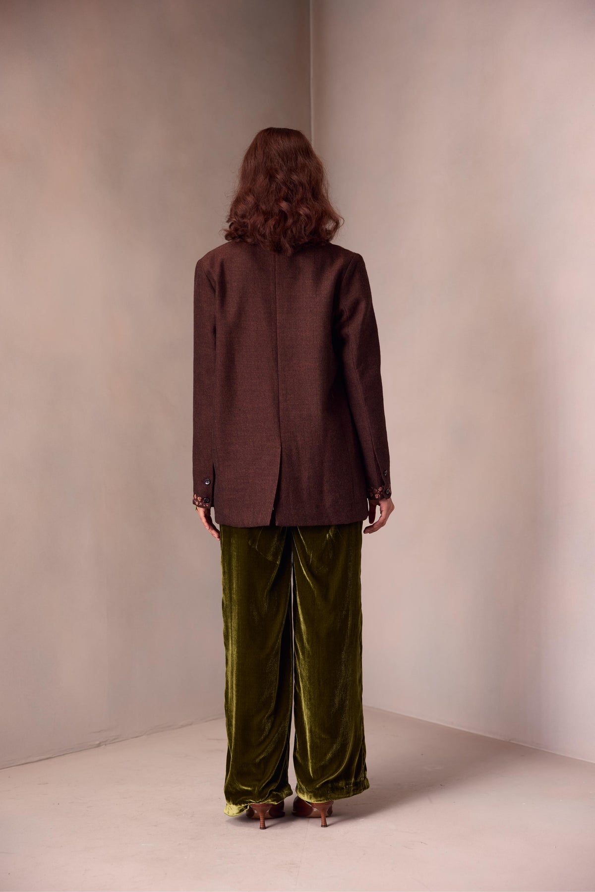 Jasmine Blazer In Merino Wool With Cashmere Hand Embroidery
