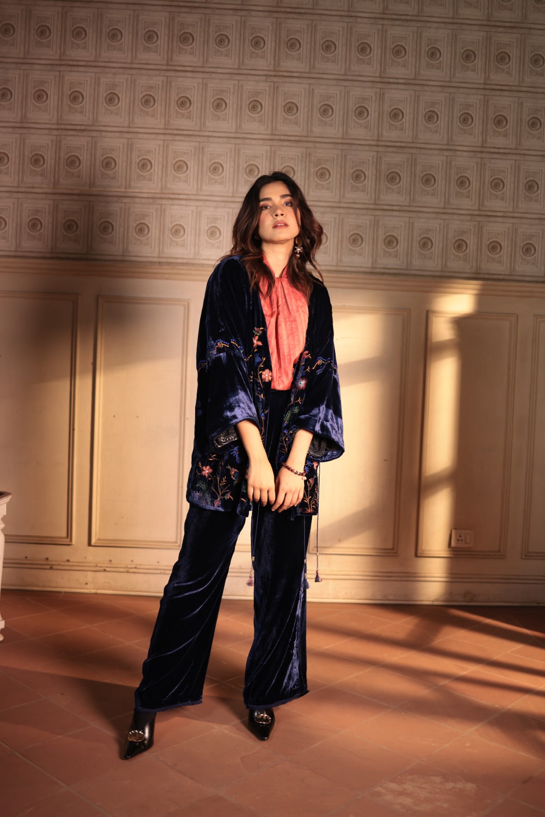 CYRA PANT IN SILK -VELVET