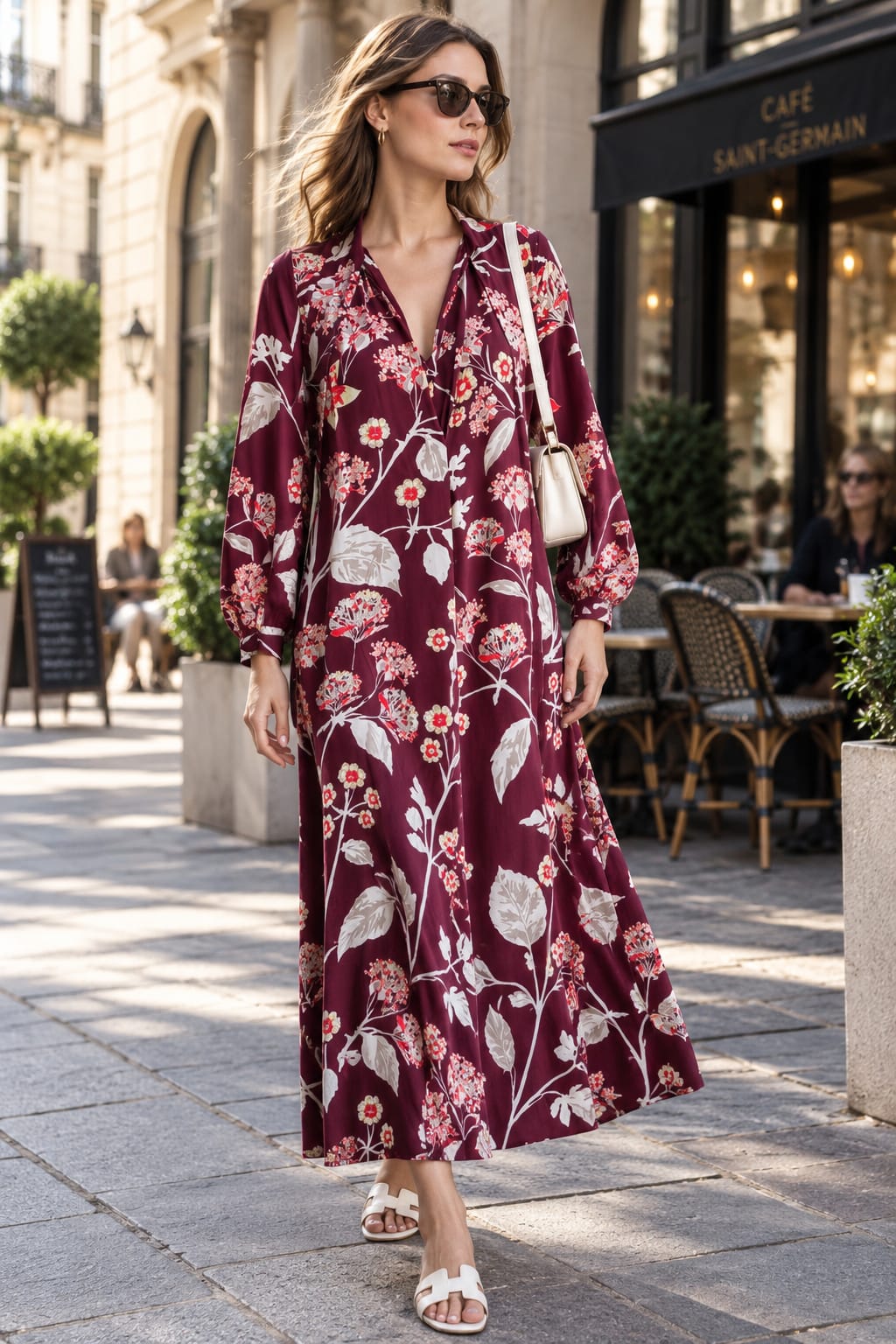 Lisa Tie Dress in Printed Silk