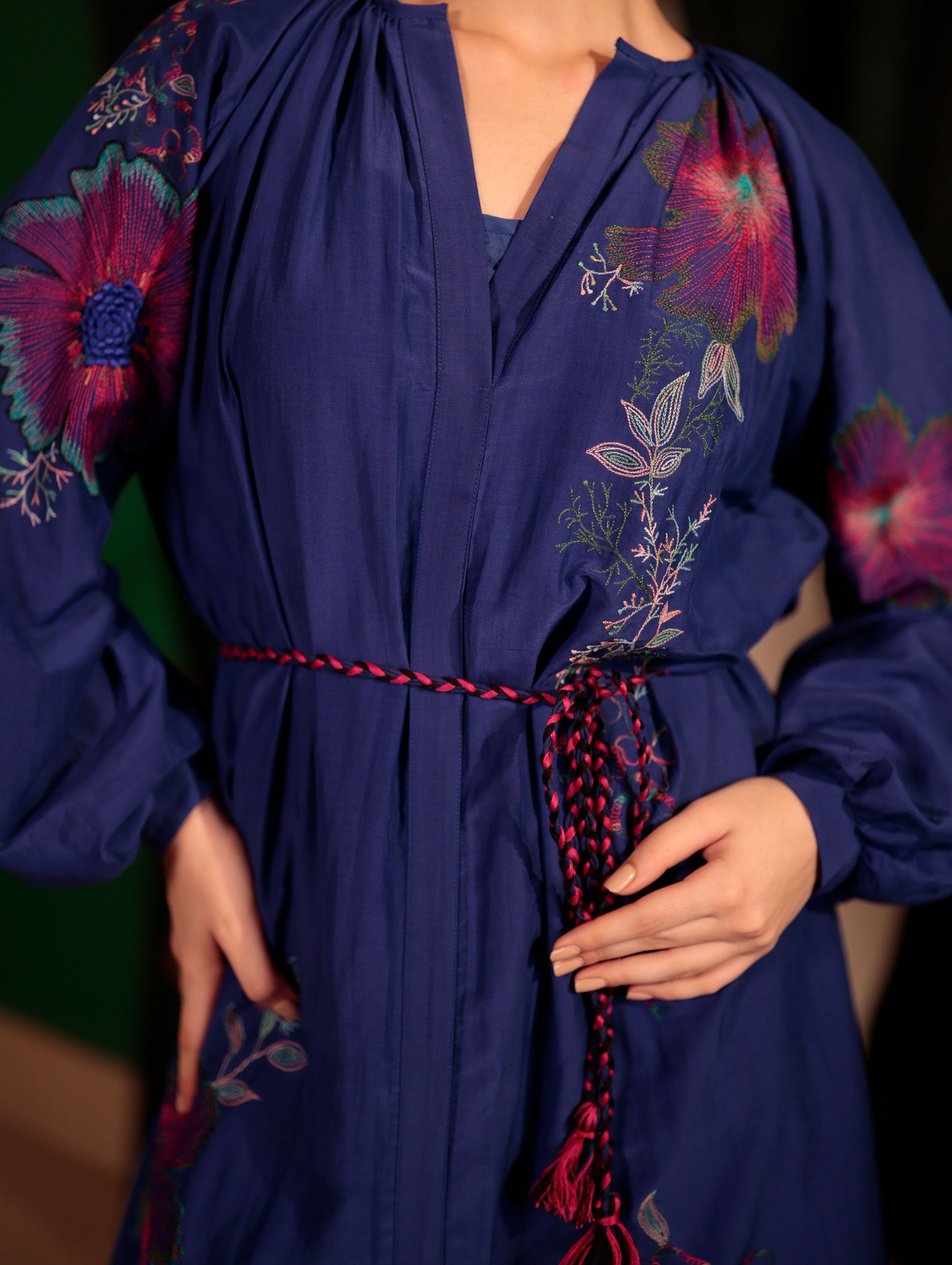 BOHO SHIRT DRESS WITH EMBROIDERY